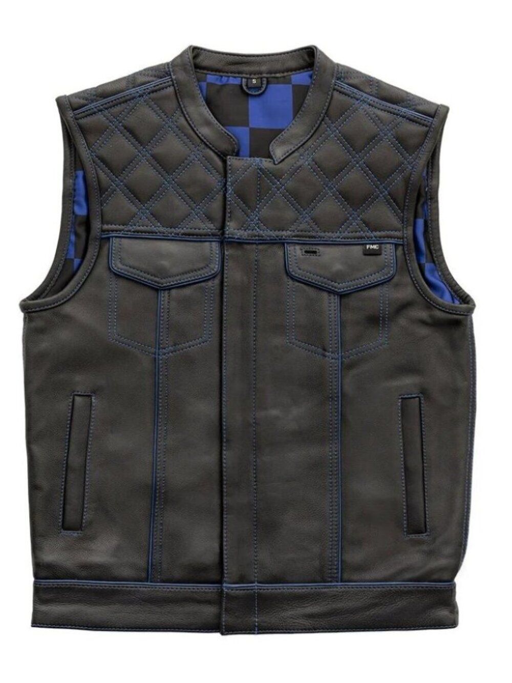 Men's Genuine Leather Black Motorcycle Vest  for Men Stylish vest